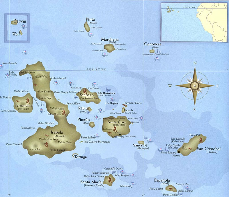 Galapagos islands map